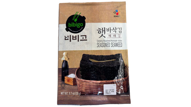 Paquet d'algues savoureuses rôties style coréen marque bibigo de 20g