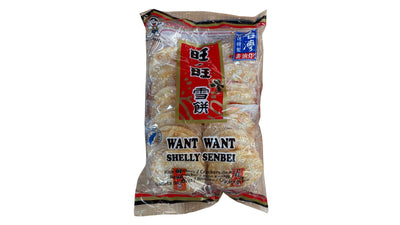 Paquet de crackers de riz de marque chinoise want want shelly senbei pesant 150g
