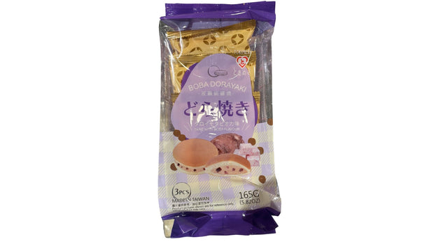 Dorayaki garni de 165g au goût taro avec du boba pour 3 pièces