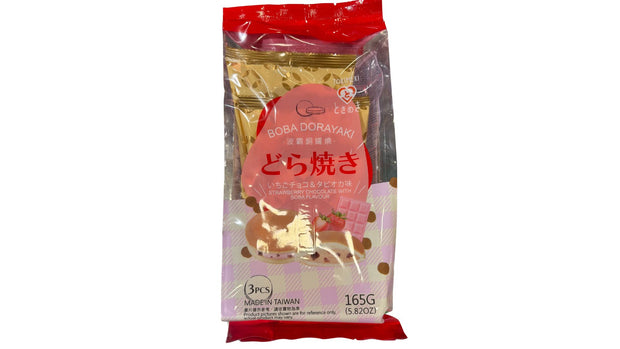 Dorayaki brioche de 165g garni au goût fraise et chocolat pour 3 pièces