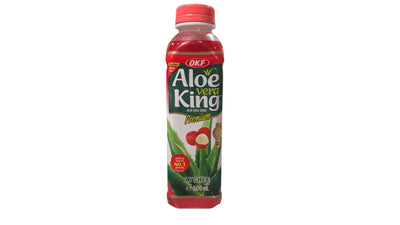 Bouteille d'aloe vera king monde selection gold award de 500mL au lychee de la marque coréenne OKF.