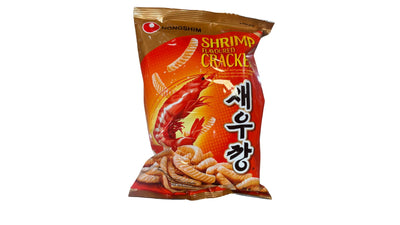 Paquet de crackers croustillants saveur crevette snack asiatique salé et savoureux