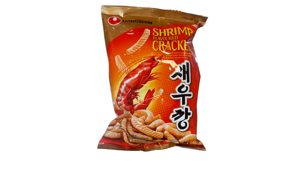 Paquet de crackers croustillants saveur crevette snack asiatique salé et savoureux