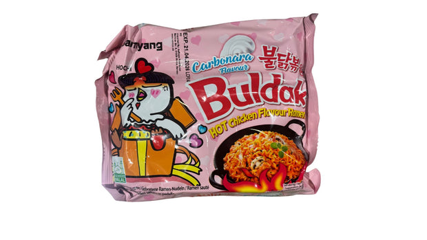 Paquet de nouilles ramen coréennes Buldak saveur carbonara crémeuse et épicée