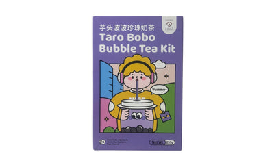 Kit complet pour bubble tea saveur taro avec perles de tapioca et poudre aromatisée