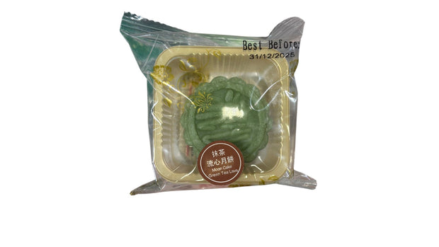 Gâteau de lune au cœur coulant de thé vert matcha texture fondante