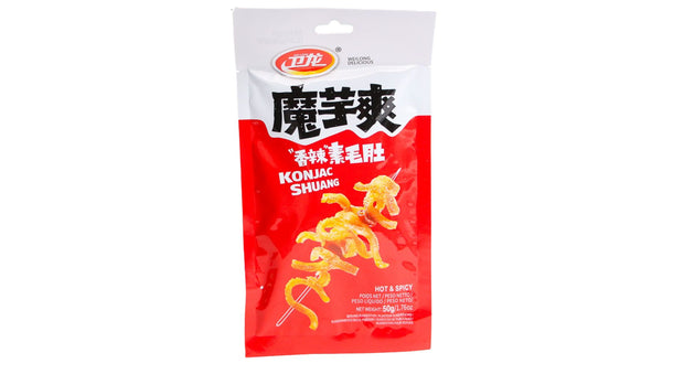 Paquet de konjac shuang chinois une collation unique à base de farine de konjac et d'amidon de tapioca hot spicy pesant 50g