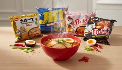 Nouilles instantanées Buldak, Otoki, Shin Ramyun, Nissin