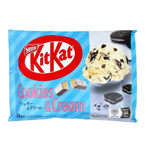 Paquet de barre chocolatée kitkat japonais goût cookies and cream contenant environ 10 barres 